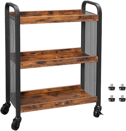 Vasagle Wooden 3-Tier Brown Trolley Vasagle Wooden 3-Tier Brown Trolley