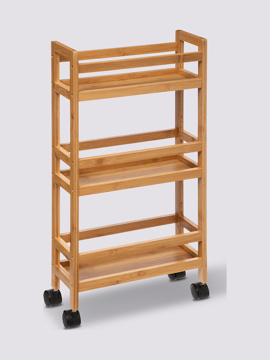 5Five Wooden Kitchen Trolley 3 Tiers Brown 36x15x74.4cm