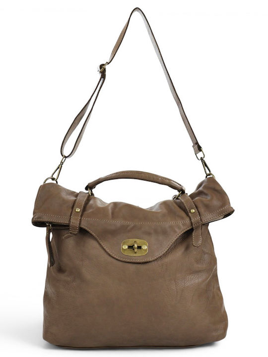 Geantă De Piele Pentru Dama Rucsac Taupe
