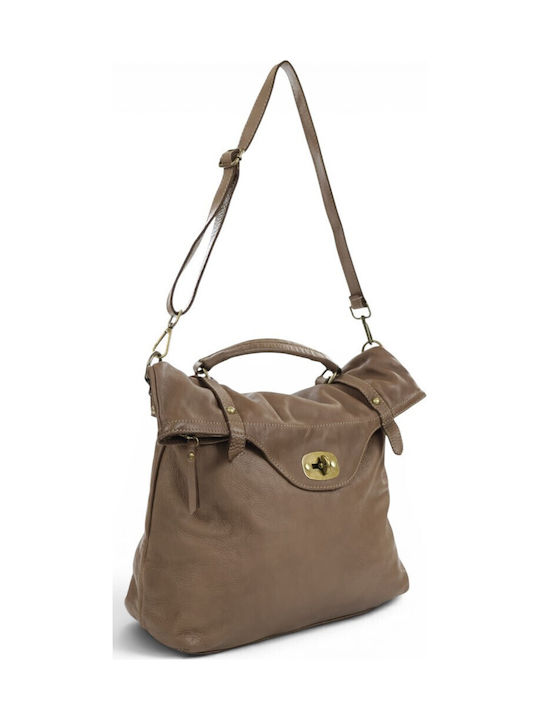 Geantă De Piele Pentru Dama Rucsac Taupe