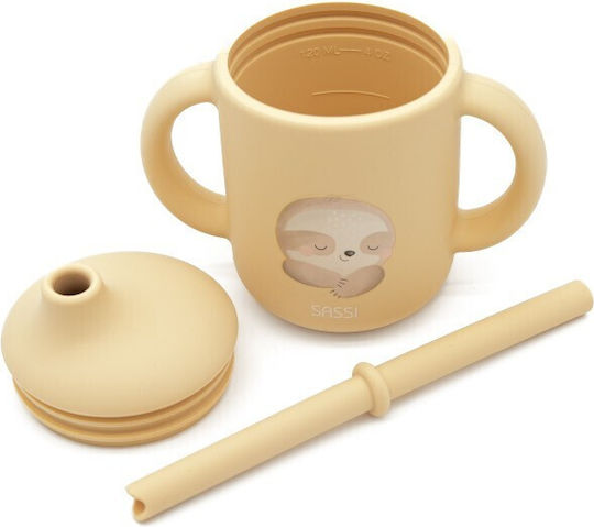 Sassi Junior Toddler Cup with Handles and Straw Silicone Yellow for 6m+
