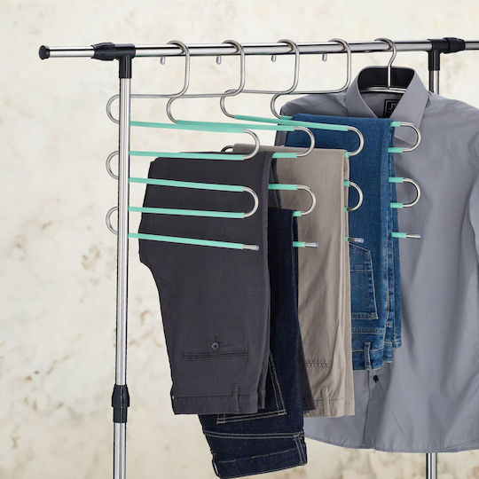 Relaxdays Wardrobe Hanger for Pants Metallic Silver 10046782 4 Pieces