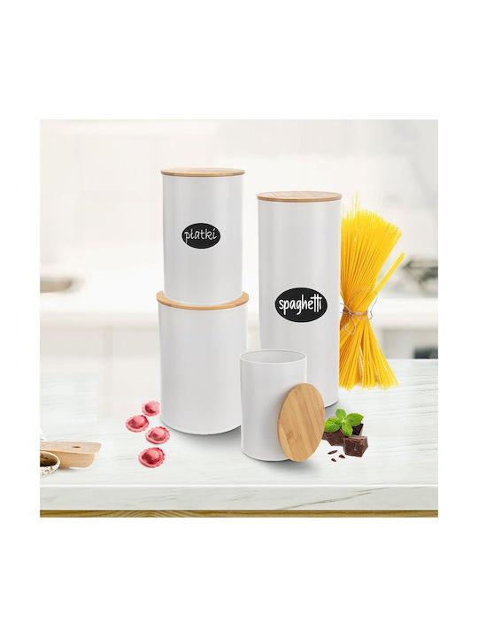 Orion Box for Pasta Coffee Tea with Lid Metallic White 2650ml
