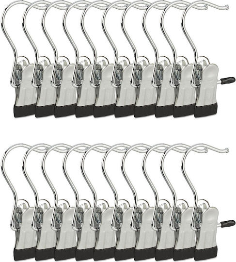 Relaxdays Кремък за Дрехи Черен 10021832 20 Броя