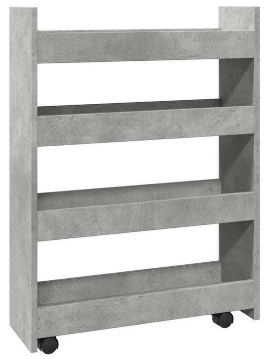 vidaXL Wooden Kitchen Trolley 3 Tiers Gray 60x20x82cm
