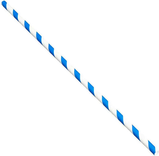 Eco Paper Straws Blue Ø6 20cm 48pcs Plastic Sofia