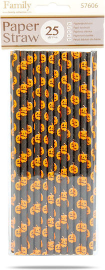 Paie De Hârtie Halloween 25 Buc 197 Mm Design Dovleac Eco-Friendly Pentru Băuturi Petreceri