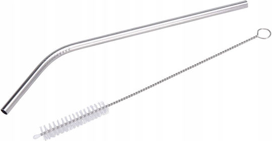 Set 4 Stainless Steel Metal Straws 21.5cm + Brush