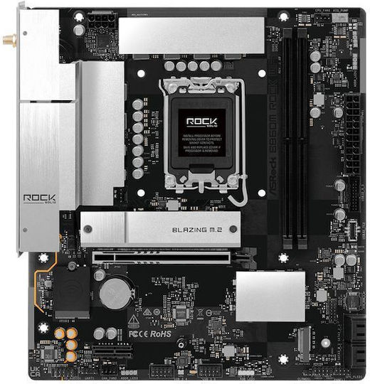 ASRock B860M Rock WiFi Дънна Платка Micro ATX с Intel Socket 90-MXBU60-A0UAYZ