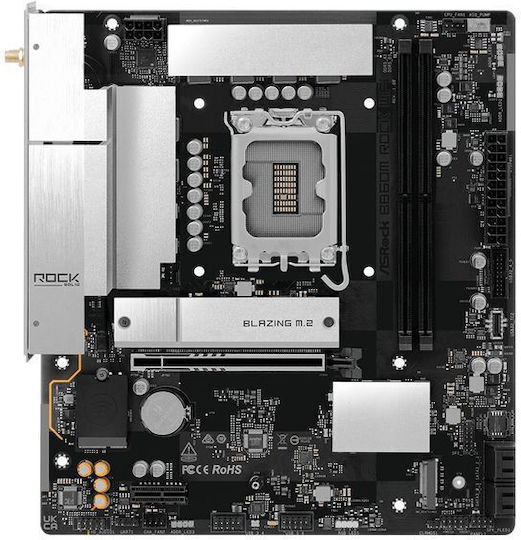 ASRock B860M Rock WiFi Дънна Платка Micro ATX с Intel Socket 90-MXBU60-A0UAYZ