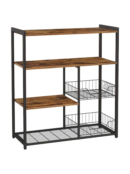 Wooden Kitchen Rack 6 Tiers Brown 80x35x95cm