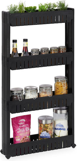 Relaxdays Troler Plastic Cu 4 Locuri Negru 10034356 Relaxdays Troler Plastic Cu 4 Locuri Negru 10034356
