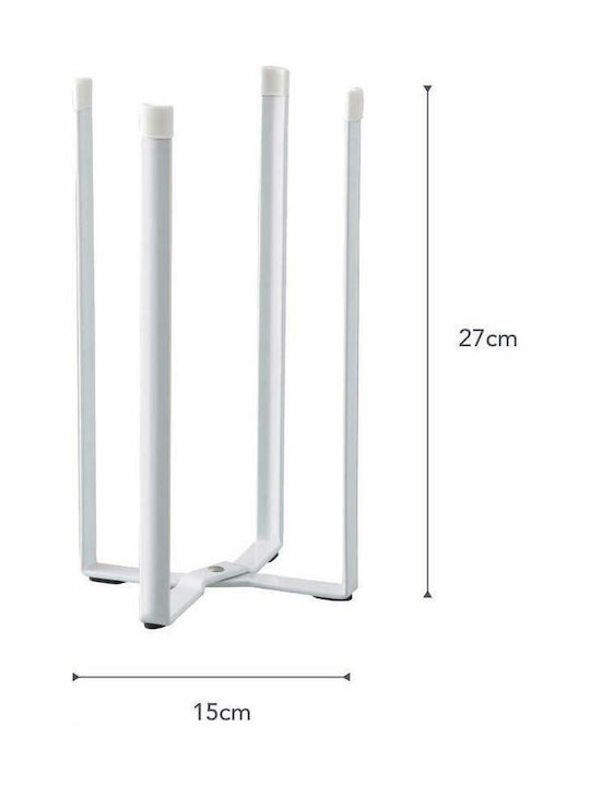 Yamazaki Metallic White Dish Drying Surface 12x9.5x26.5cm