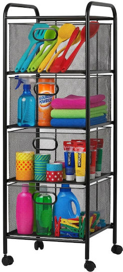 Relaxdays Troleu Metalic Capacitate 4 Negru 10053501_1674 Relaxdays Troleu Metalic Capacitate 4 Negru 10053501_1674