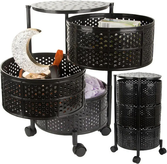 Verk Group Metallic 3-Tier Trolley Black Verk Group Metallic 3-Tier Trolley Black