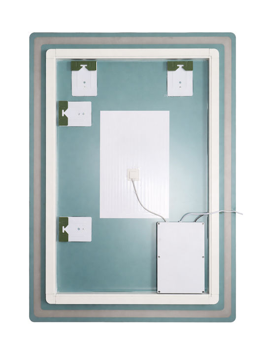 Bruno Bruno Rechteckiger Badezimmerspiegel LED Berührung aus Metall 60x80cm