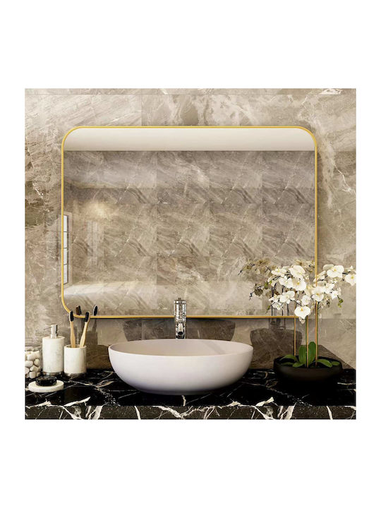 Aurelia Oglindă De Baie Rectangulară Din Metal 70x50cm Auriu