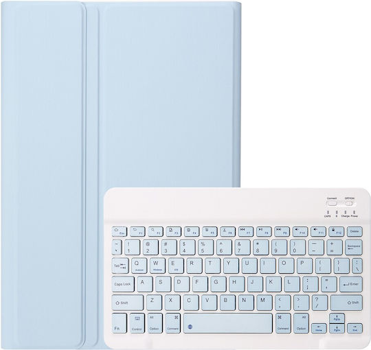 Bluetooth Klappdeckel mit Tastatur Hellblau (Samsung Galaxy Tab A11 Plus)