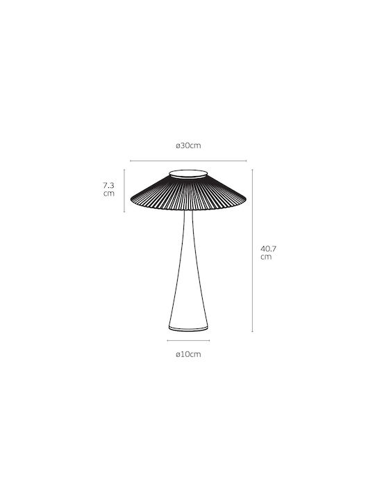 VK Lighting Metal Table Lamp LED with Black Shade and Base