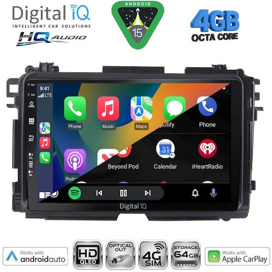 Digital IQ Ηχοσύστημα Αυτοκινήτου για Honda HR-V 1998-2005 (Bluetooth/USB/WiFi/GPS/Apple-Carplay/Android-Auto) με Οθόνη Αφής 9"