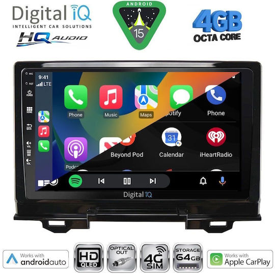 Digital IQ Ηχοσύστημα Αυτοκινήτου για Honda HR-V 1998-2005 (Bluetooth/USB/WiFi/GPS/Apple-Carplay/Android-Auto) με Οθόνη Αφής 9"