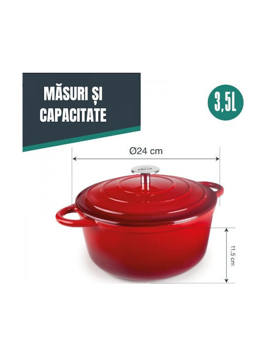 Lacor Дълбока Тенджера от Чугун 3.5л / 24см