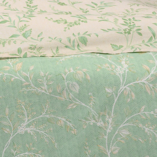 Melinen Set Bettbezug 165x245cm Einzel mit Kissenbezug Sienna Sienna Forest