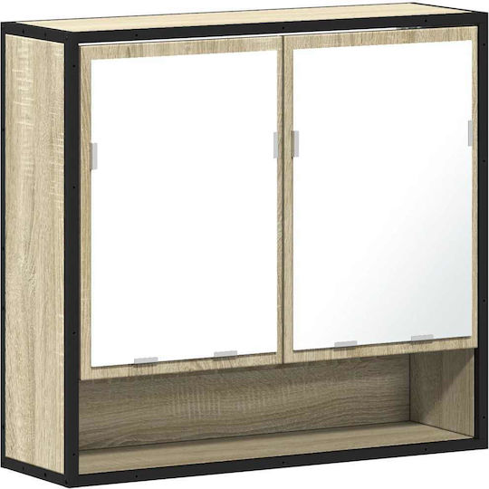 vidaXL Καθρέπτης από Μέταλλο με Ντουλάπι 65x20cm