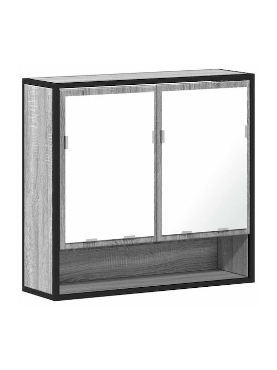 vidaXL Oglindă de Baie cu Dulap 65x20cm Gri