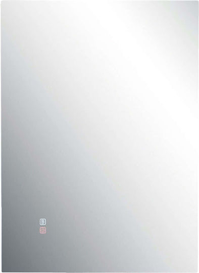 Zambelis Lights 25391 Rechteckiger LED Berührung Badezimmerspiegel aus Metall 60x80cm Weiß