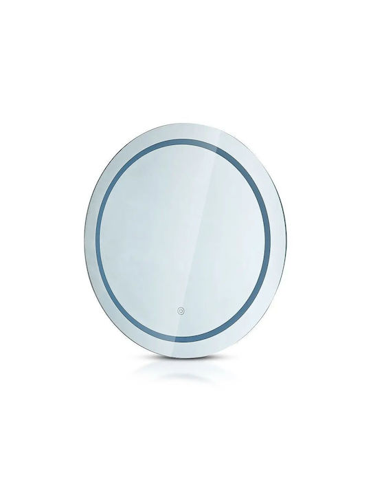 V-TAC Στρογγυλός Καθρέπτης Μπάνιου Led Αφής 60x60cm Λευκός
