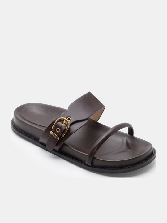 Damen Flatforms Braune Sandalen