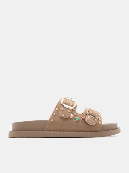Flache Sandalen Für Damen Flatforms Beiges