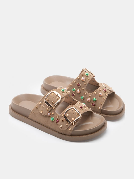 Flache Sandalen Für Damen Flatforms Beiges