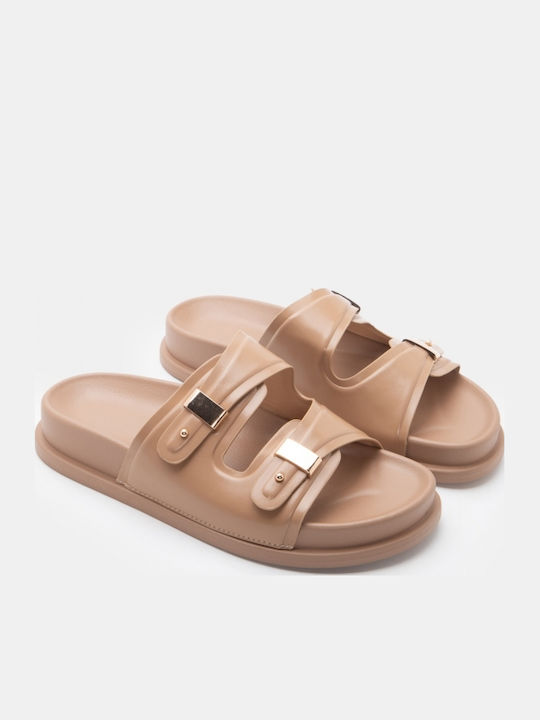 Flache Sandalen Für Damen Flatforms Beiges