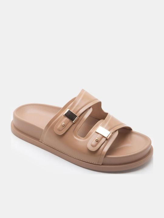 Flache Sandalen Für Damen Flatforms Beiges