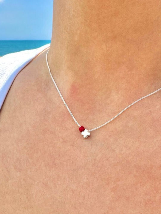 Irmelia Frau Kreuz aus Silber mit Kette