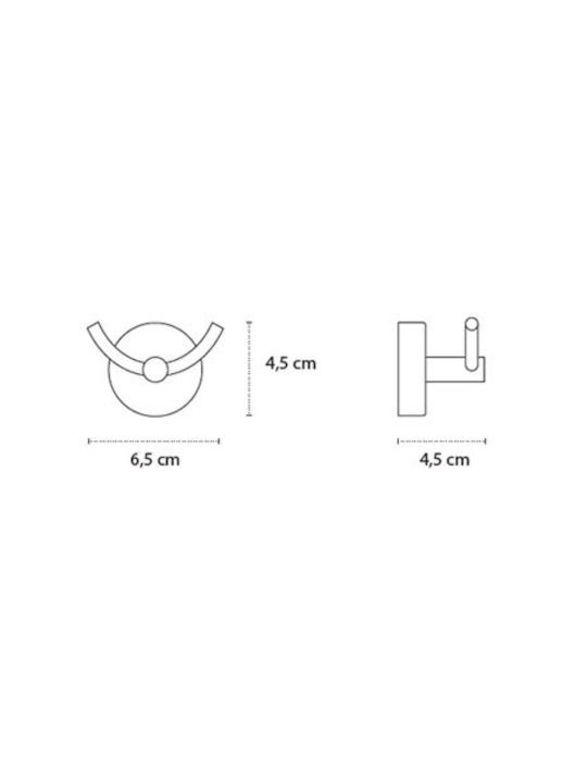 Karag Moderno Double Wall-Mounted Bathroom Hook ​6.5x4.5cm Inox Silver