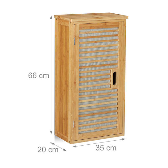 Relaxdays Badezimmerschrank 35x20x66cm Braune