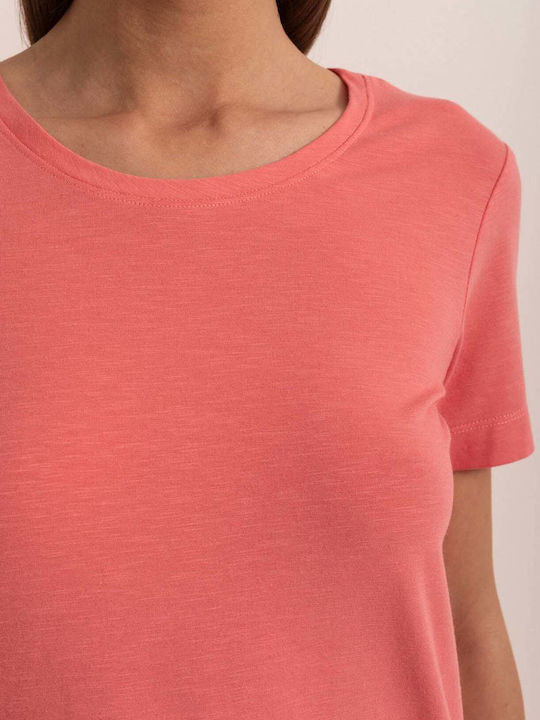 Bluza Damă Bumbac Mâneci Scurte Coral