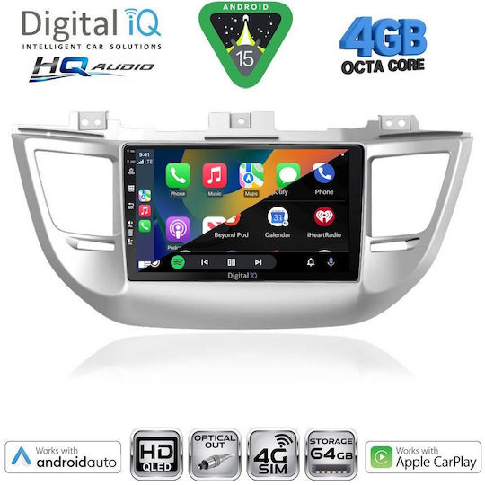 Digital IQ Ηχοσύστημα Αυτοκινήτου για Hyundai Tucson 2015-2019 (Bluetooth/USB/WiFi/GPS/Apple-Carplay/Android-Auto) με Οθόνη Αφής 9"