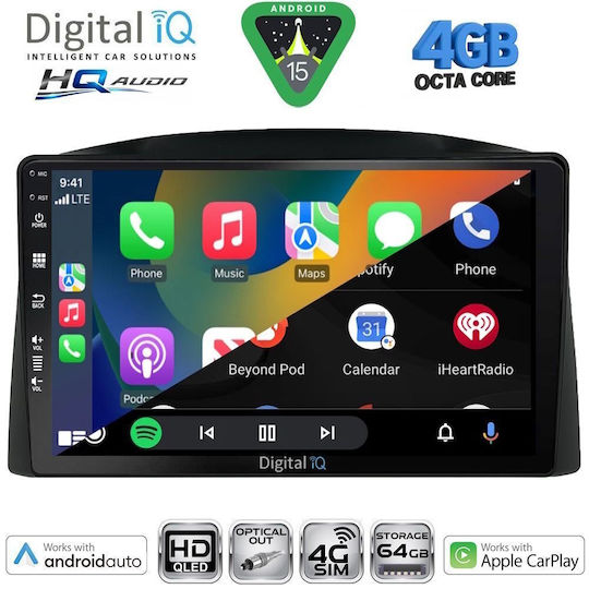 Digital IQ Car Audio System for Jeep Cherokee / Liberty 2007-2014 (Bluetooth/USB/WiFi/GPS/Apple CarPlay/Android Auto) with 10" Touch Screen