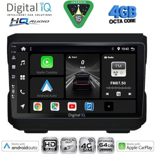 Digital IQ Car Audio System for Jeep Cherokee / Liberty 2007-2014 (Bluetooth/USB/WiFi/GPS/Apple CarPlay/Android Auto) with 10" Touch Screen