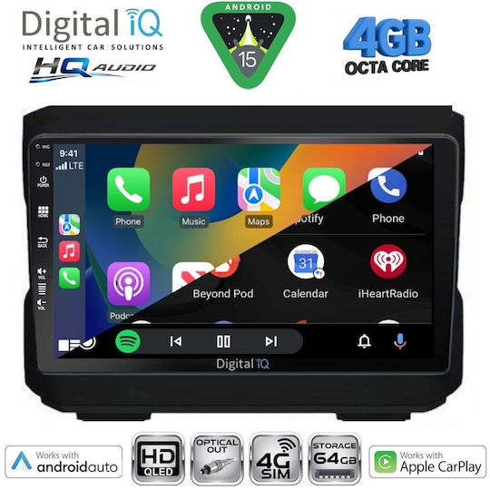 Digital IQ Car Audio System for Jeep Cherokee / Liberty 2007-2014 (Bluetooth/USB/WiFi/GPS/Apple CarPlay/Android Auto) with 10" Touch Screen