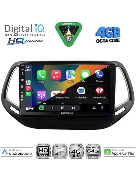 Digital IQ Auto-Audiosystem Für Jeep Compass 2016-2021 Mit Touchscreen 10 Zoll