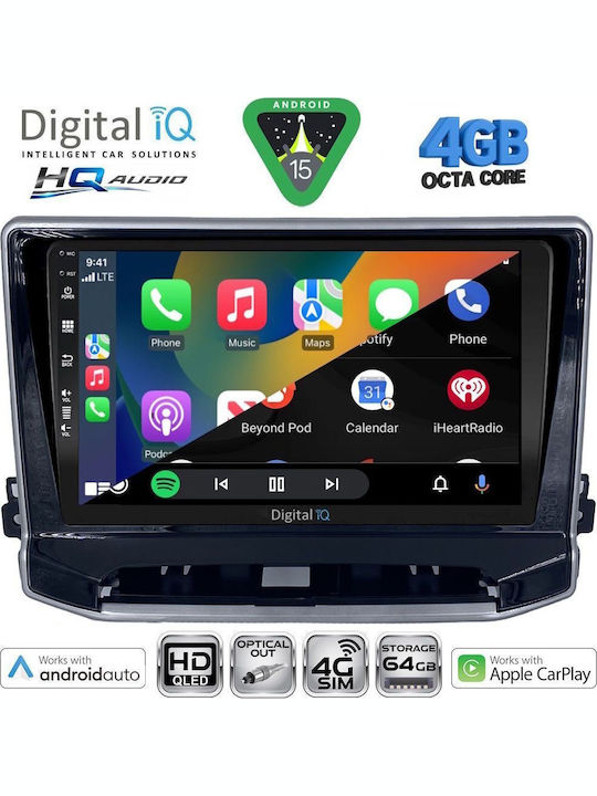 Digital IQ Auto-Audiosystem für Jeep Compass 2022 mit Touchscreen 10" (Bluetooth/USB/Eingebautes Wi-Fi / 3G/GPS/Apple CarPlay/Android Auto)
