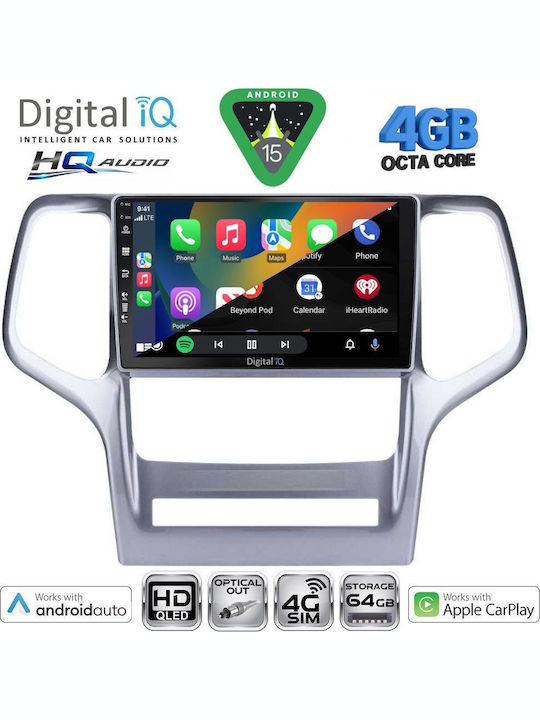 Digital IQ Car Audio System for Jeep Grand Cherokee 1999-2004 (Bluetooth/USB/WiFi/GPS/Apple CarPlay/Android Auto) with 9" Touch Screen