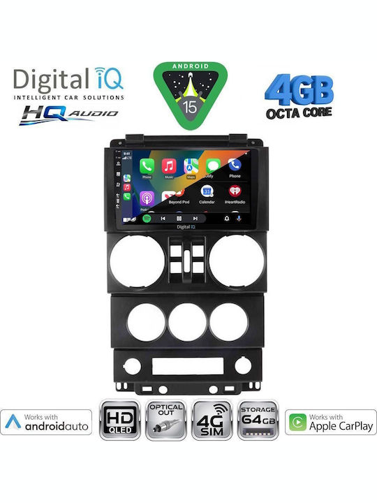 Digital IQ Car Audio System for Jeep Renegade 2014 with Touch Screen 9" Digital IQ BXK 19290 CPAA Bluetooth USB Wi-Fi GPS Apple CarPlay Android Auto