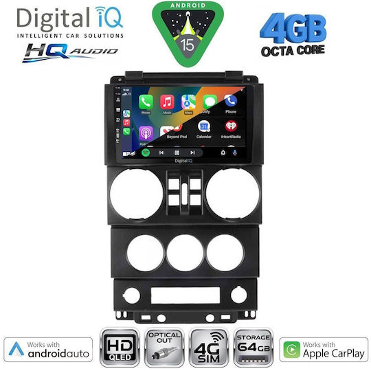 Digital IQ Car Audio System for Jeep Renegade 2014 with Touch Screen 9" Digital IQ BXK 19290 CPAA Bluetooth USB Wi-Fi GPS Apple CarPlay Android Auto