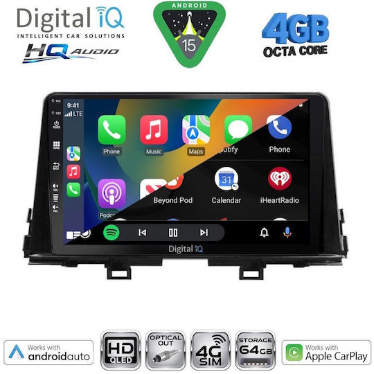 Digital IQ Car Audio System for Kia Rio 2005-2011 Bluetooth USB WiFi GPS Apple CarPlay Android Auto with 9" Touch Screen